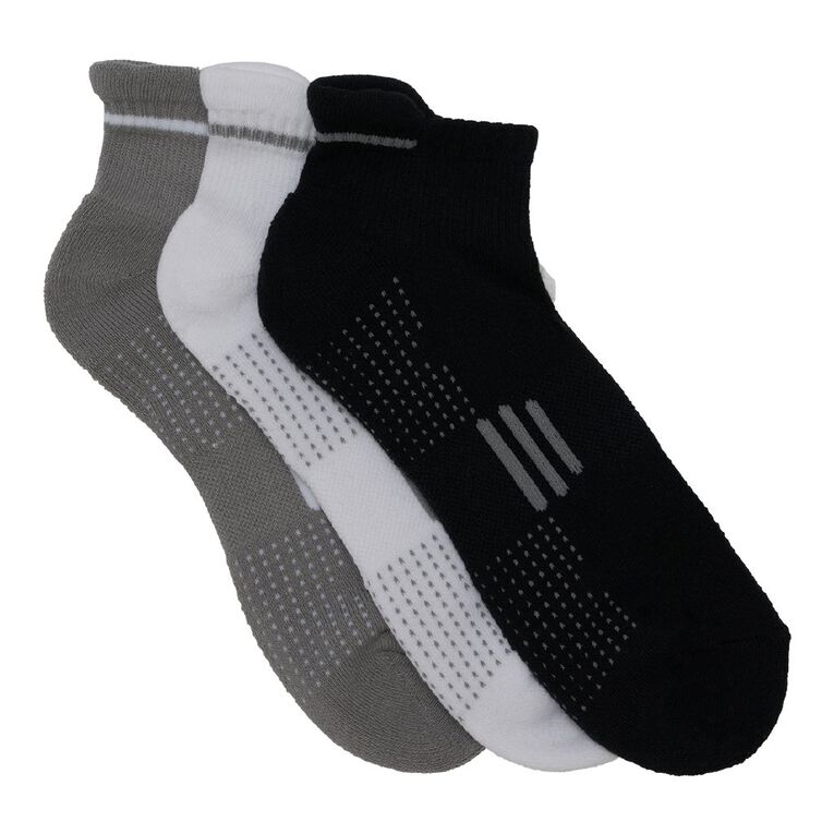 Active Intent Men's Cushioned Tab Low Cut Socks 3 Pack, Grey Mid, hi-res