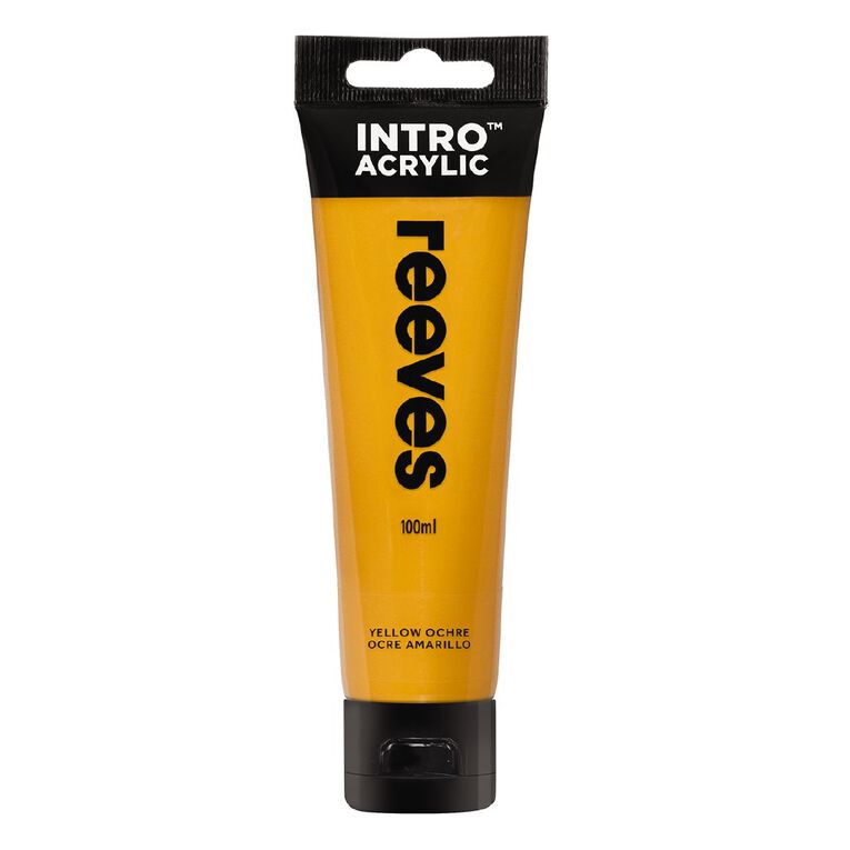 Reeves Intro Acrylic Paint Yellow Ochre 100ml, , hi-res