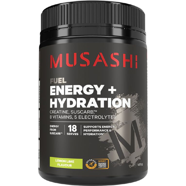 Musashi Sports Hydration Electrolyte Lemon Lime 450g, , hi-res