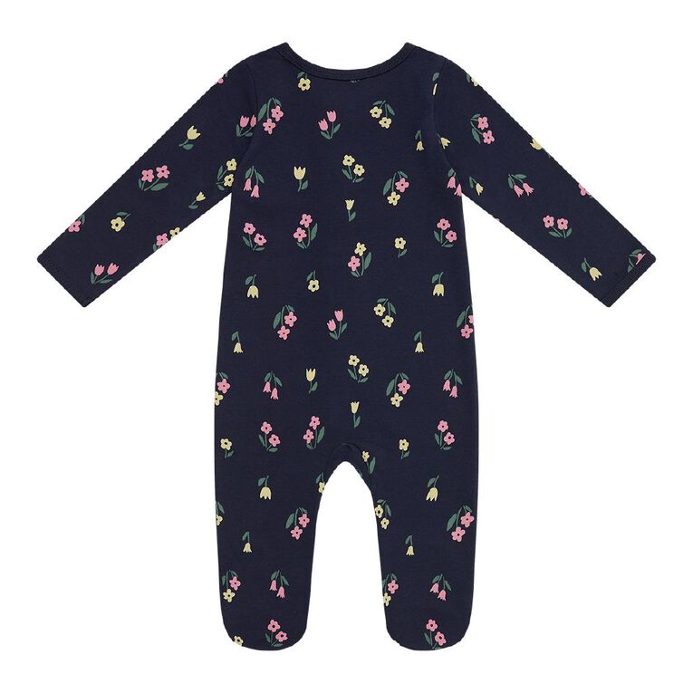 Young Original Babies' Zip-Thru Footed All-in-One, Blue Dark, hi-res