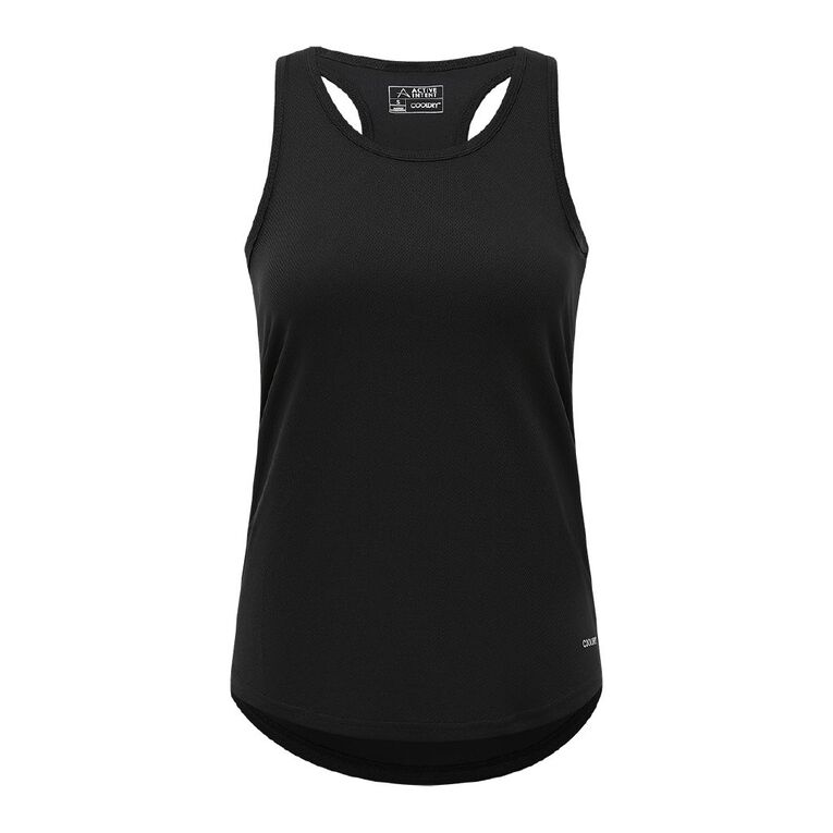 Active Intent Women's Cooldry Racer Back Singlet, Black, hi-res