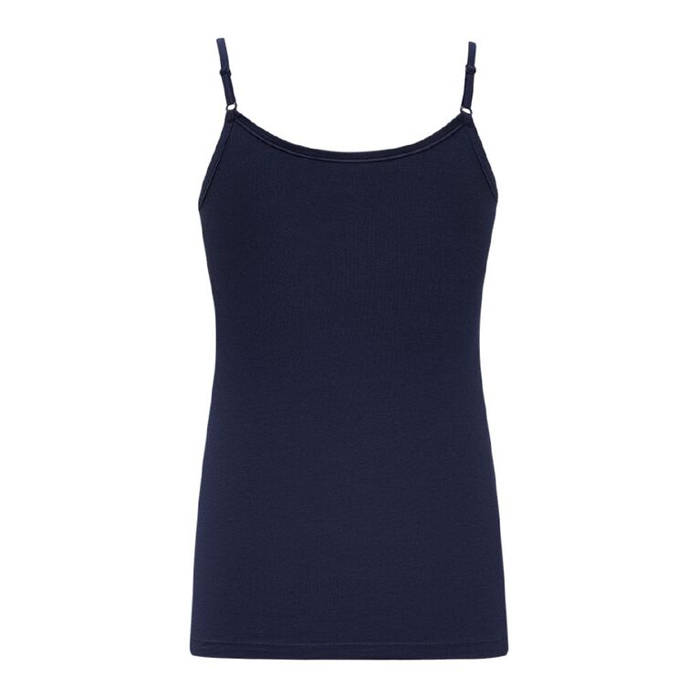 H&H Women's Stretch Cotton Shelf Cami, Blue Dark, hi-res