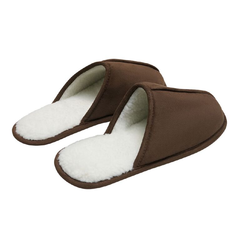 H&H Men's Regan Slip On Slippers, Brown, hi-res