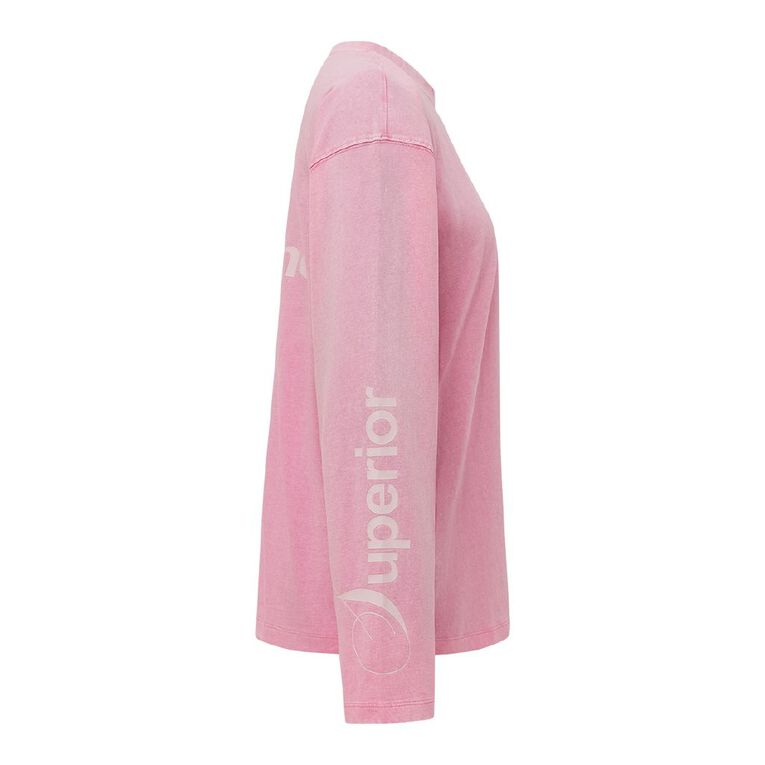H&H Women's Long Sleeve Graphic Print Tee, Pink Mid, hi-res