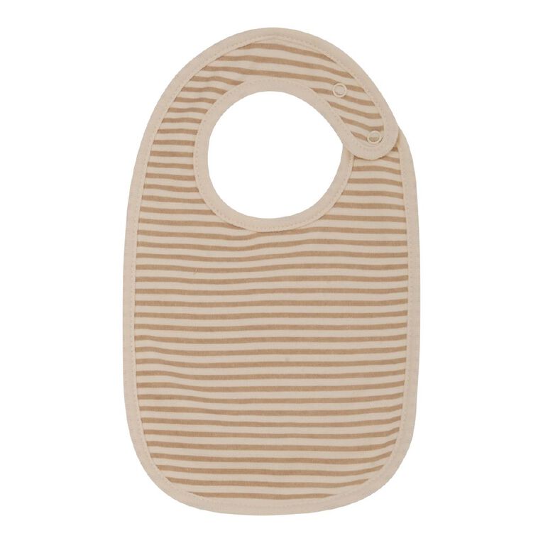 Young Original Babies' Dome Bibs 3 Pack, Brown Light, hi-res