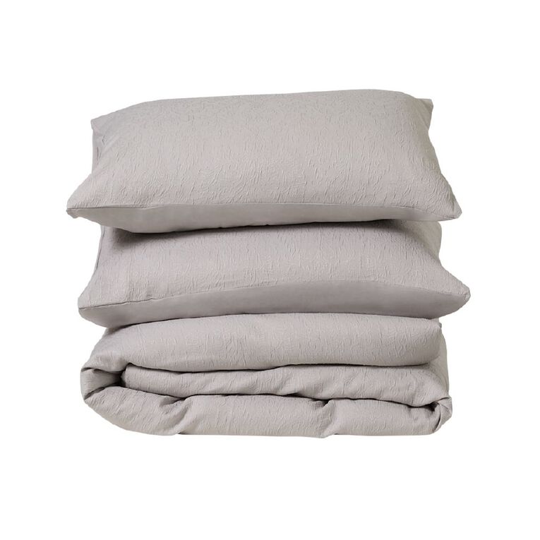 Living & Co Duvet Cover Set Damask Grey King, , hi-res
