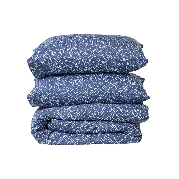 Living & Co Microfibre Duvet Cover Set Dawn Blue Queen, , hi-res