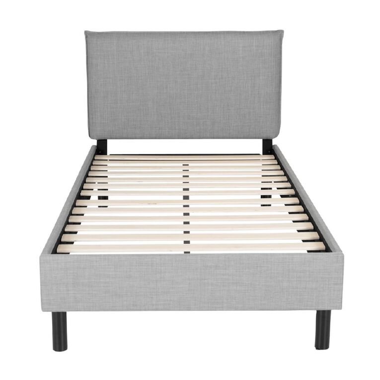 Living & Co Archie Upholstered Bed Grey King Single, , hi-res