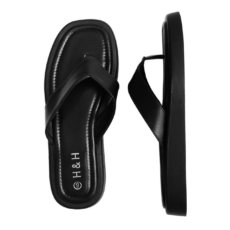 H&H Women's Suffolk Jandals, Black, hi-res