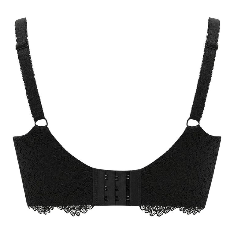 H&H Women's Side Lace Full Cup T-shirt Bra, Black, hi-res