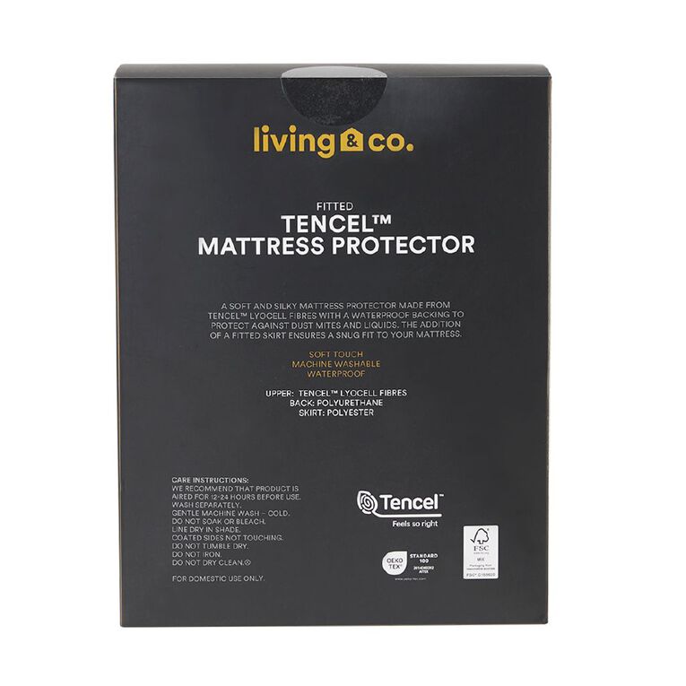 Living & Co Tencel Mattress Protector White White The Warehouse