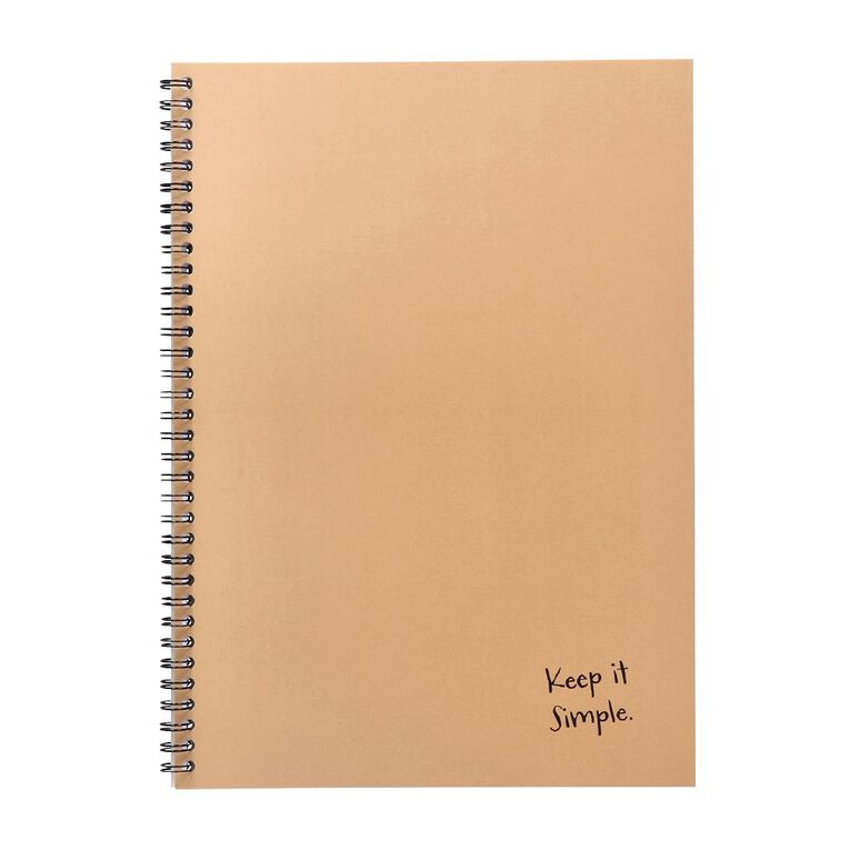 WS Spiral Notebook Beige A4, , hi-res