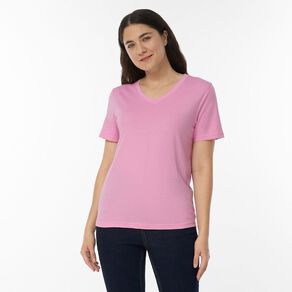 H&H Women's Short Sleeve V-Neck Cotton Tee