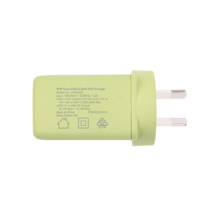 Tech.Inc PD 45W Dual USB-C Fast Charger Sage, , hi-res