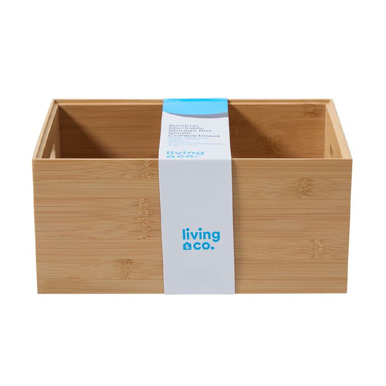 Living & Co Stackable Bamboo Storage Box, , hi-res