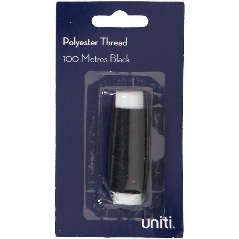 Uniti Polyester Thread Black 100m, , hi-res