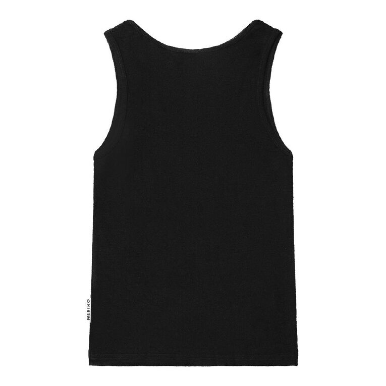 H&H Kids' Merino Thermal Singlet, Black, hi-res
