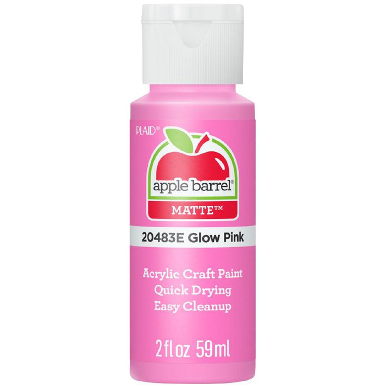 Apple Barrel Acrylic Glow In The Dark Pink 60ml, , hi-res