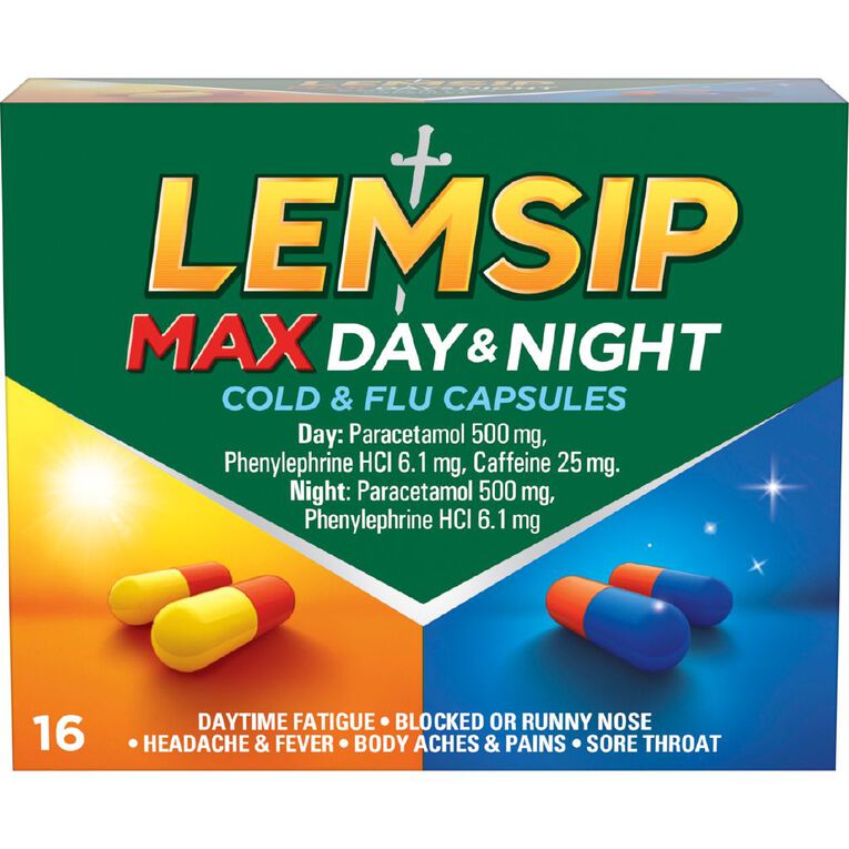Lemsip Max Cold & Flu Day and Night Capsules 16s-LIMIT OF 2 PER CUSTOMER, , hi-res