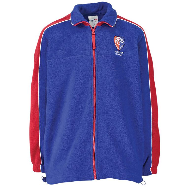 Schooltex Frankton Polar Fleece Jacket with Embroidery, Royal/Red, hi-res
