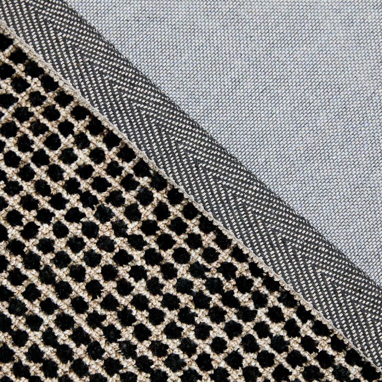 Living & Co Rug Jacquard Black 120cm x 180cm, , hi-res