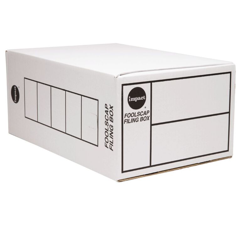 Impact Storage Box Foolscap Double Depth White White The Warehouse