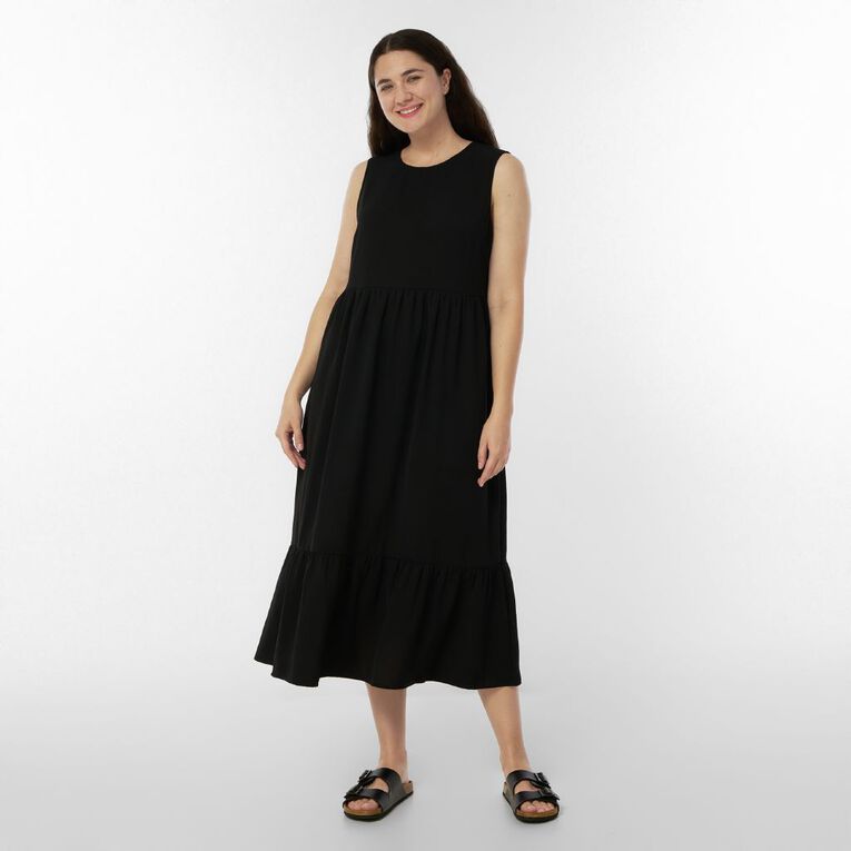 H&H Women's Drop Hem Midi Dress, Black, hi-res