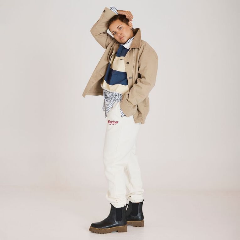 BRDRLESS Graphic Trackpant, Cream, hi-res