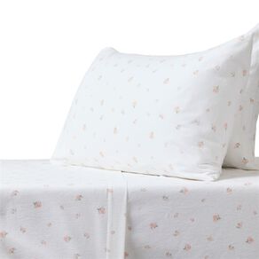 Living & Co Cotton Flannelette Sheet Set Fresno Pink Super King