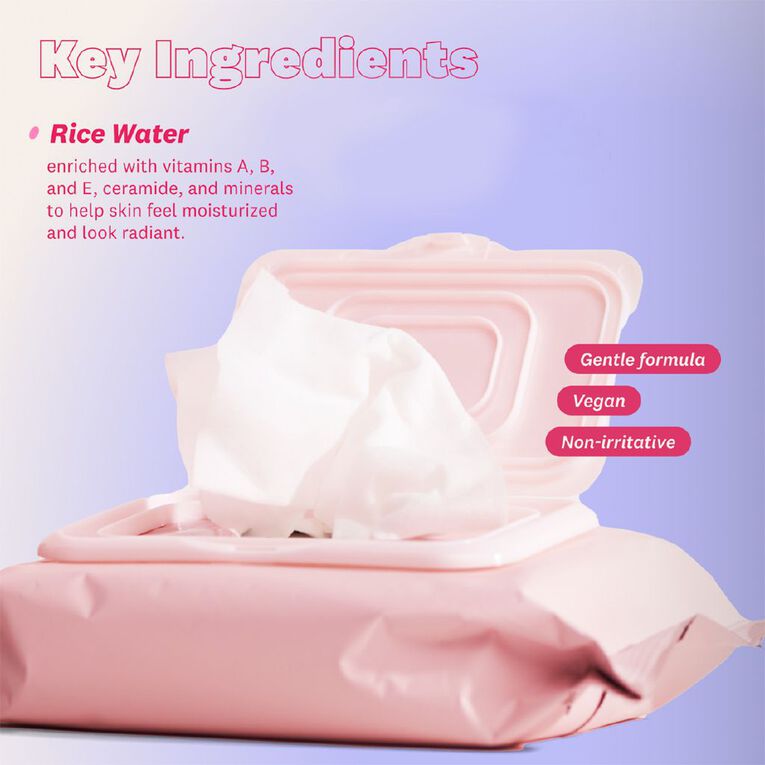 The Face Shop Rice Water Bright Cleansing Wipes 50 Pack, , hi-res