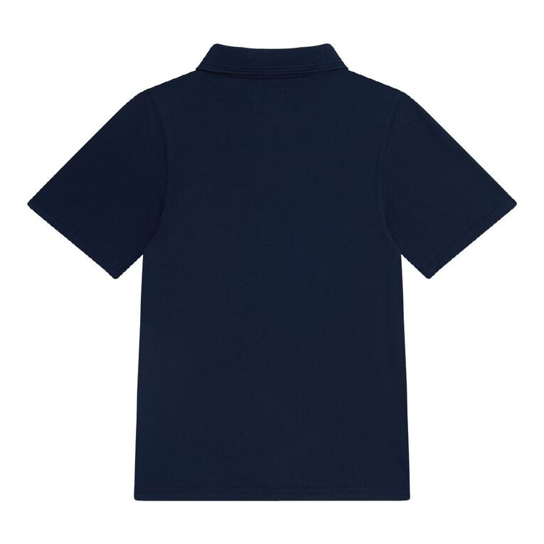 Schooltex Mercury Bay Short Sleeve Polo With Embroidery, Navy, hi-res
