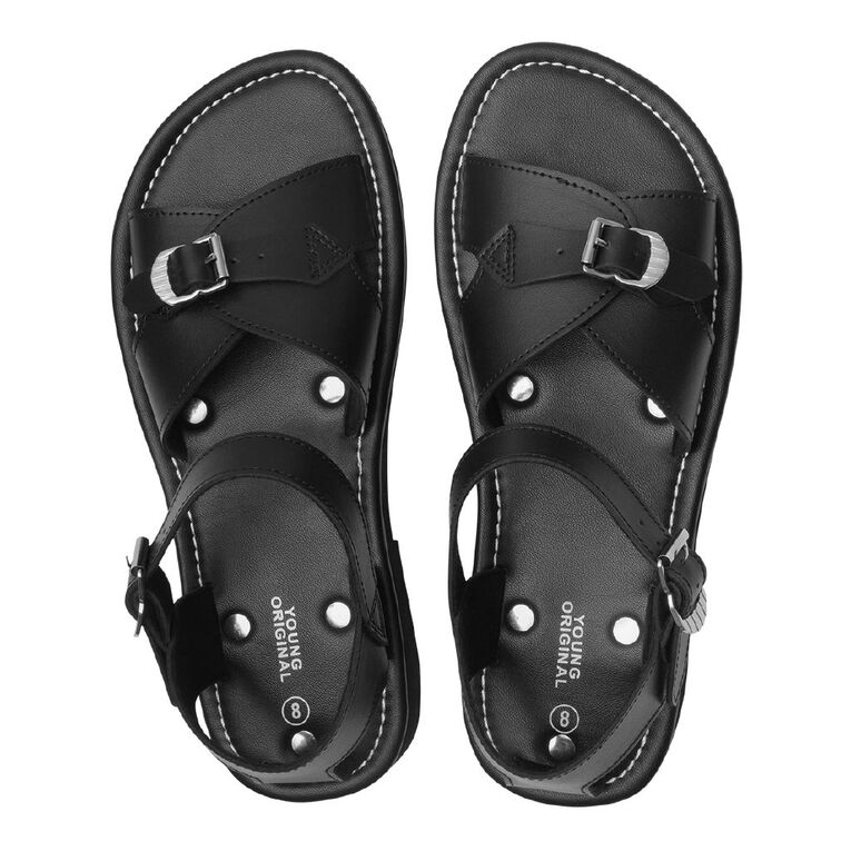 Young Original Senior Kids' Payton School Sandals, Black, hi-res