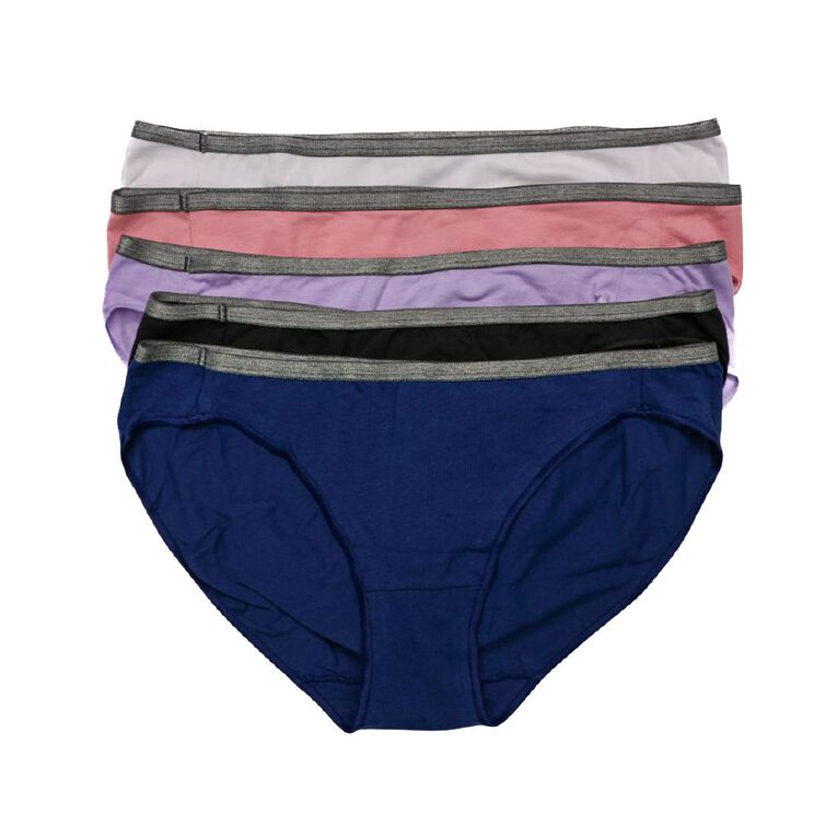 Hanes Women's Cotton Stretch Bikini Briefs 5 Pack, White, hi-res