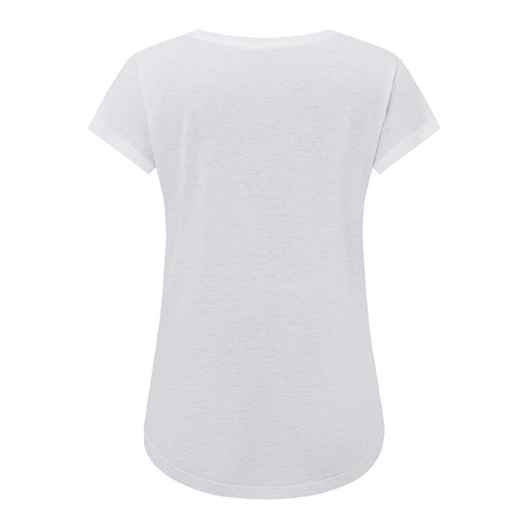 H&H Women's Short Sleeve Print Tee, White, hi-res