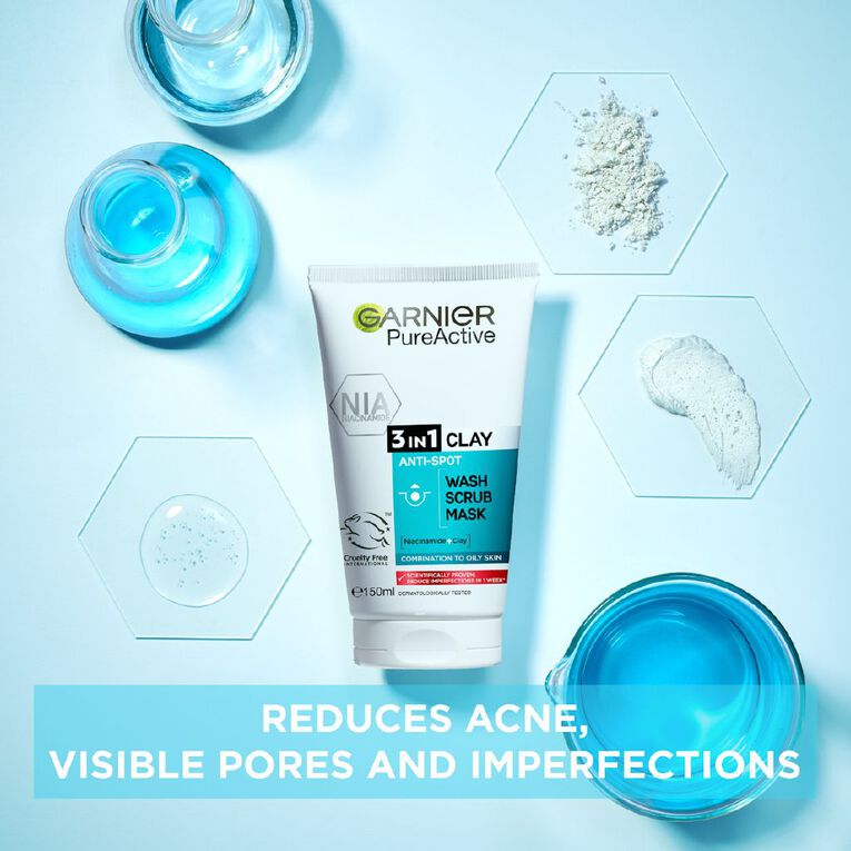Garnier Pure 3-in-1 Cleansing Mask, , hi-res