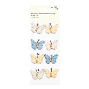 Handmade Flowers Pretty Wings Coral Sea 8pc Little Birdie