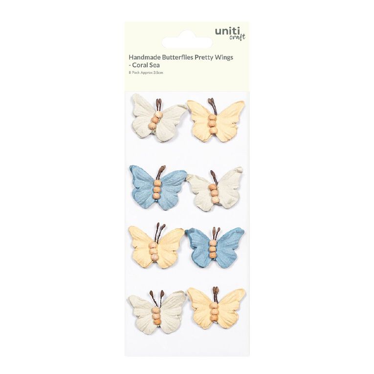 Handmade Flowers Pretty Wings Coral Sea 8pc Little Birdie, , hi-res