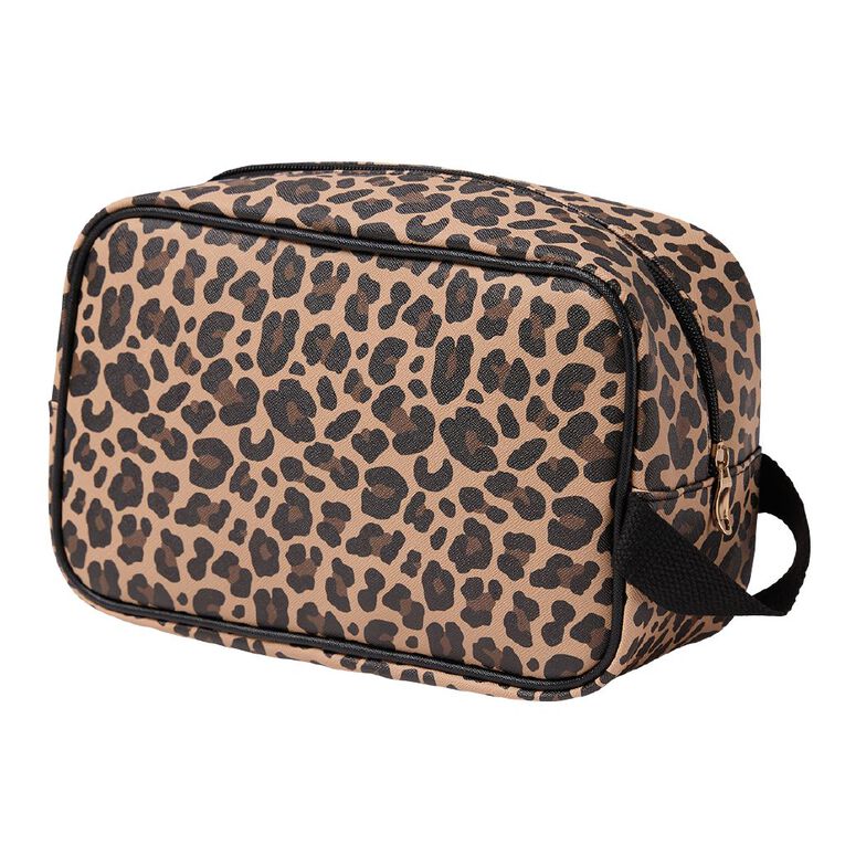 Poppi Cosmetic Bag with Handle Leopard, , hi-res