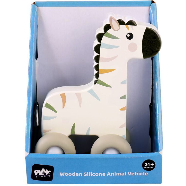 Play Studio Wooden Silicone Animal Vehicles Assorted, , hi-res
