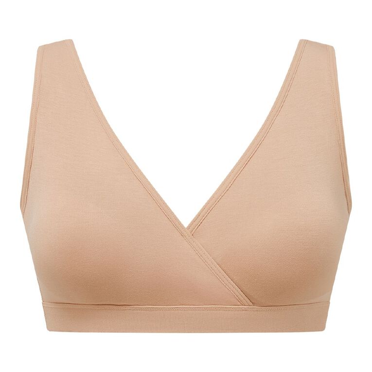 H&H Women's Crossover Lounge Maternity Bra 2 Pack, Brown Dark, hi-res