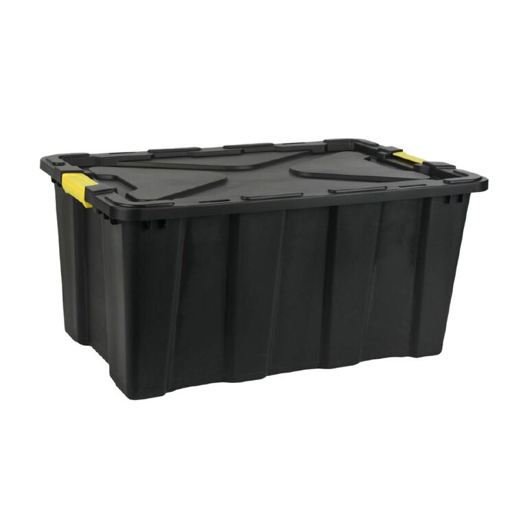 Living & Co Heavy Duty Storage Box Black 100L Black 100L, , hi-res