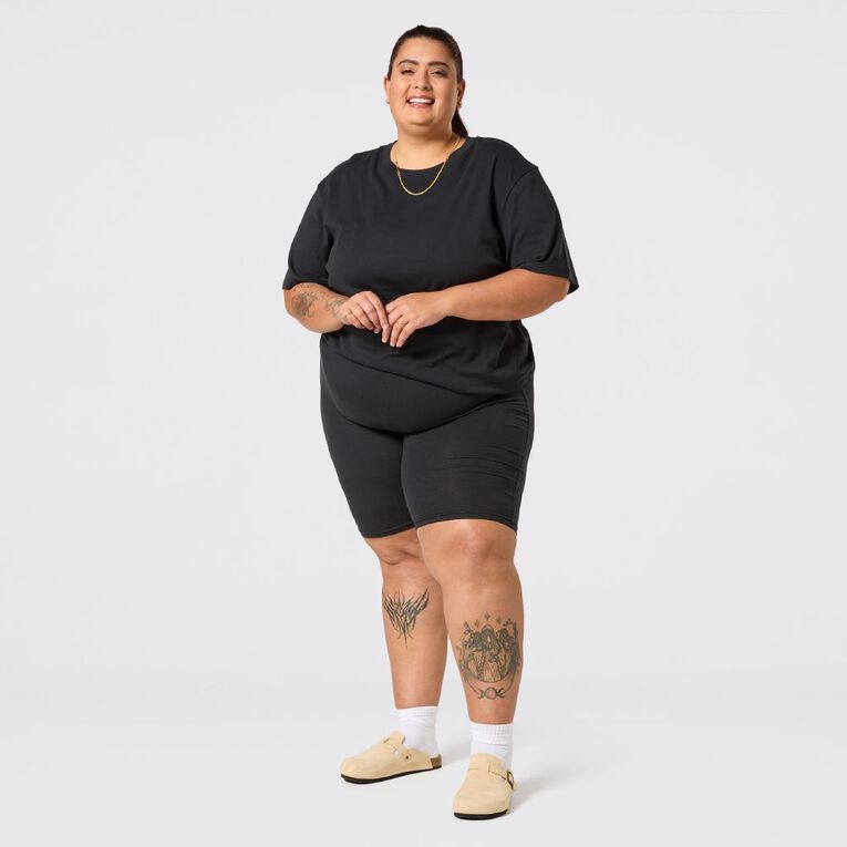 H&H Curve Women's Basic Legging Shorts, Black, hi-res