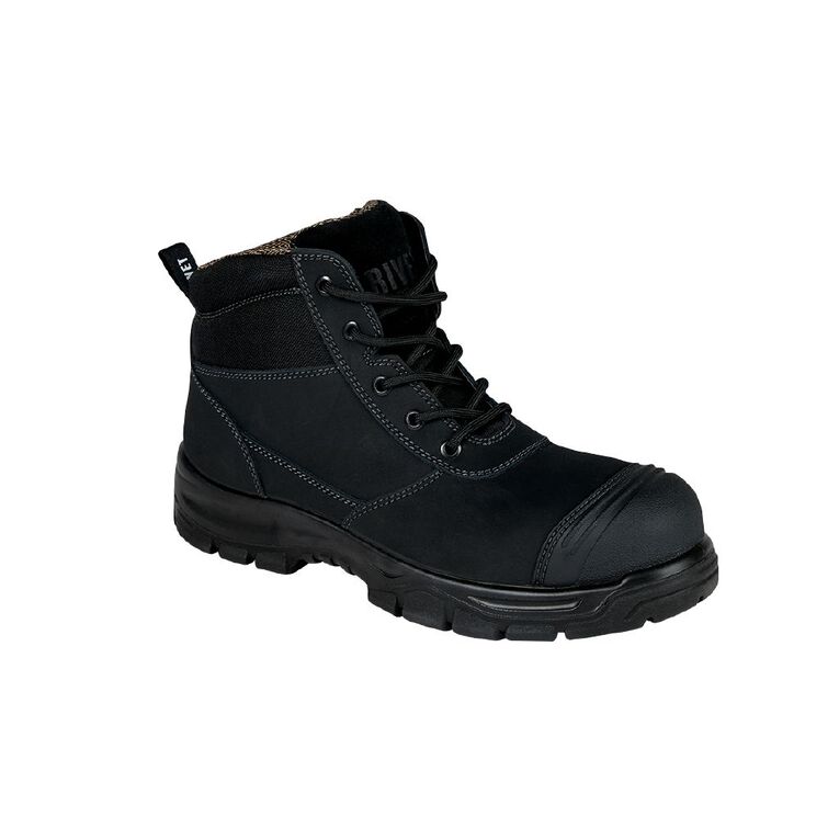 Rivet Men's Rogue Steel Toe Work Boots, Black, hi-res