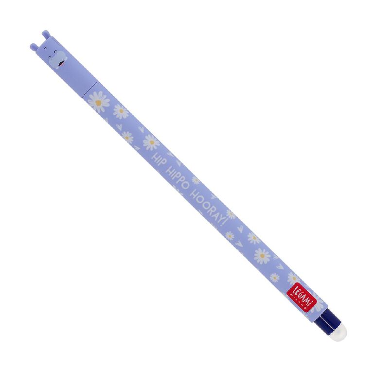 Legami Hippo Erasable Gel Pen Blue, , hi-res