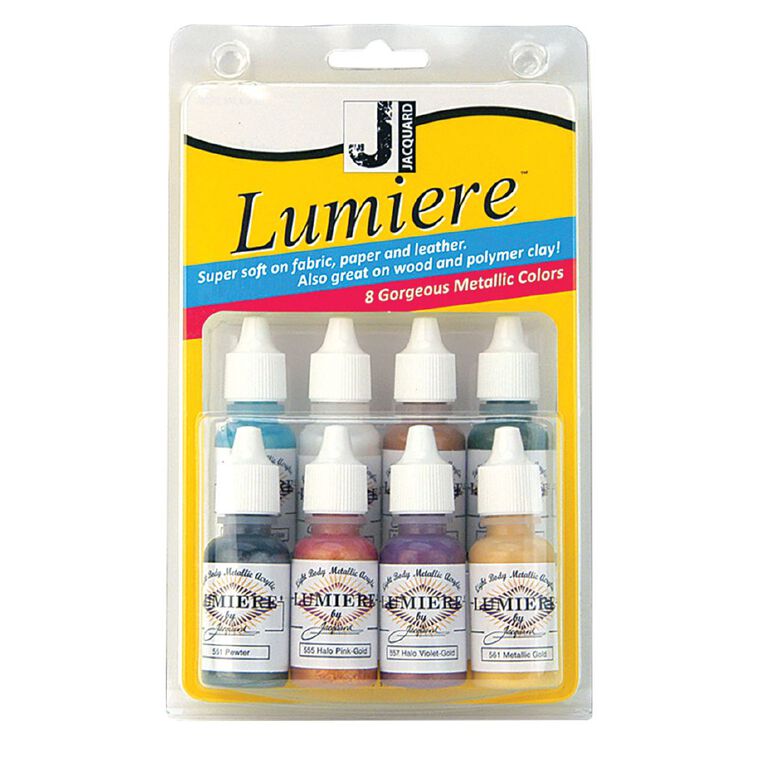 Jacquard Lumiere Acrylic Paint Mini Exciter 8 Pack, , hi-res