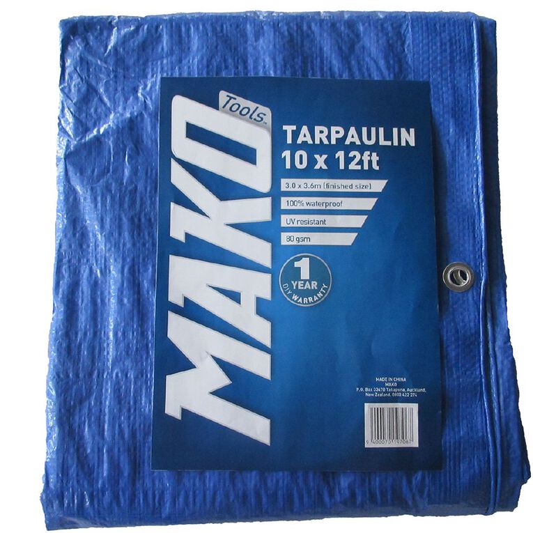 Mako Tarpaulin 80gsm 10ft x 12ft, , hi-res