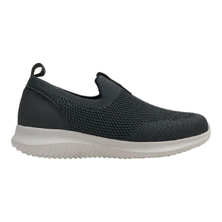 Active Intent Senior Kids' Terry Trainers, Grey Light, hi-res