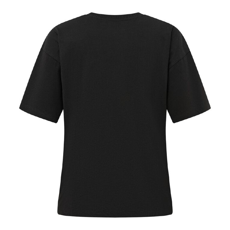 Tupac Women's Tupac Side Stripe Tee, Black, hi-res
