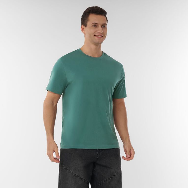 H&H Men's Regular Fit Crew Neck Tee, Green Dark, hi-res