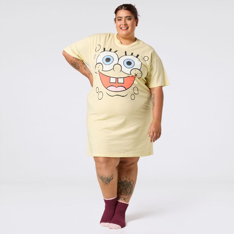 SpongeBob Boxy T-Shirt Nightie, Yellow Light, hi-res
